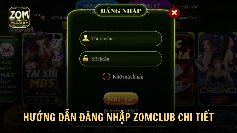 Hướng dẫn đăng nhập Zomclub cho người mới